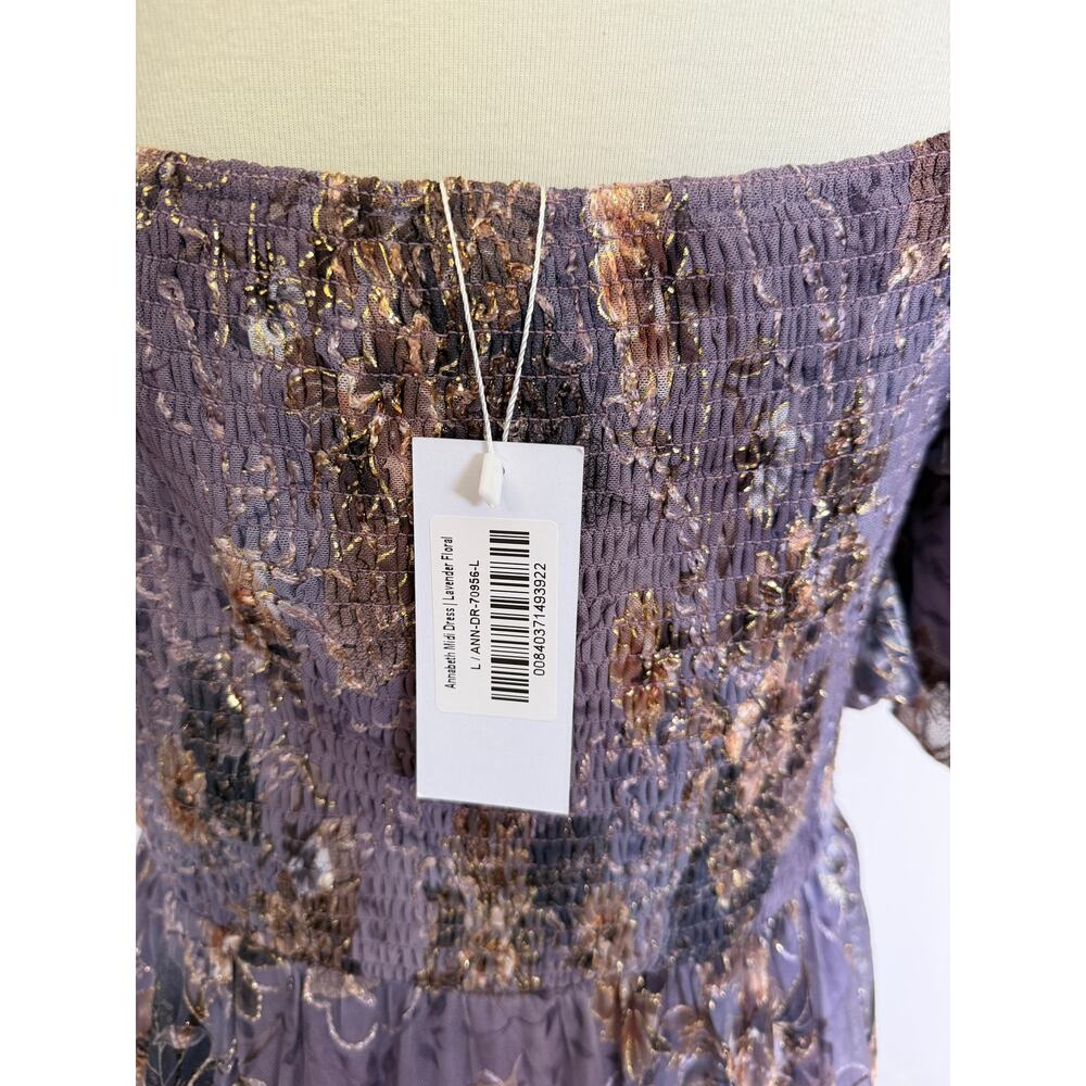 BALTIC BORN Annabeth Midi Dress Lavender Floral - Picture 5 of 6